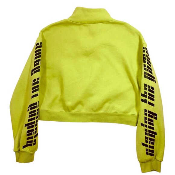 H&M  woman 's neon green cropped sweatshirt size s - Picture 6 of 12
